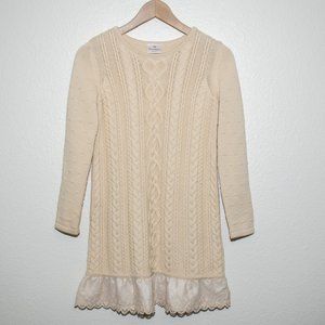 Hanna Andersson Cream Cable Knit Dress